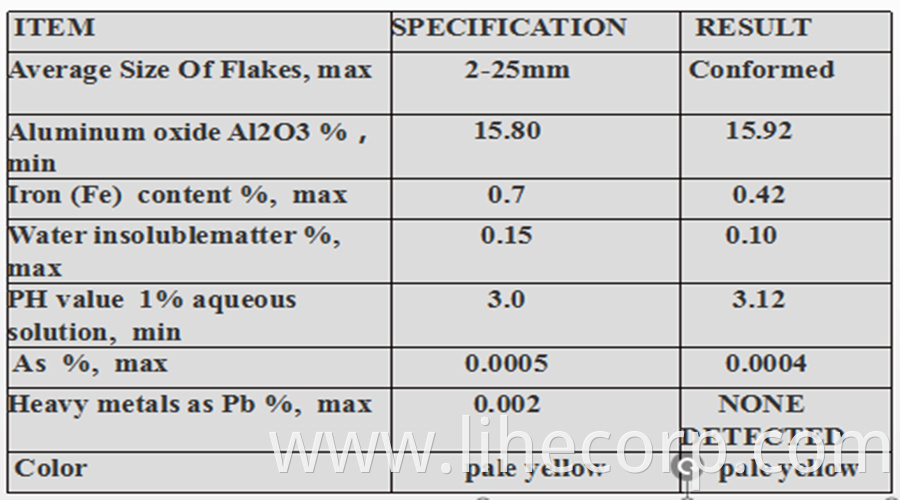 aluminium sulphate flake